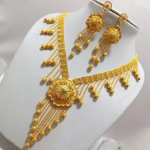 Bollywood Ethnic Wedding Indian Gold Plated Necklace Earrings Jewelry Set - £17.50 GBP