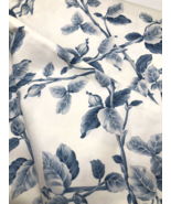 Blue &amp; White Floral Fabric Bloomcraft Upholstery Vine Leaf Pattern Cotta... - $130.54