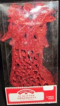 12 Red Stocking Glitter Ornament Christmas Tree Ugly Sweater Holiday - £9.73 GBP