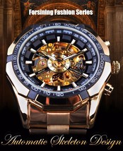 Forsining Men&#39;s Top Brand Luxury Golden Automatic Skeleton Sport Watch - £59.79 GBP