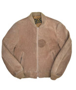 Vintage Cowhide Split Leather Coat Mens S Brown Suede Bomber Full Zip We... - £25.80 GBP