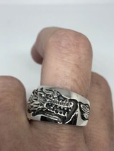 Vintage 925 Sterling Silver Dragon Band Ring Size 12.25 - £75.52 GBP