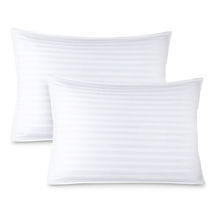 Standard 2 Pack Down Alternative Pillow 100% Cotton Cover Plush Bed Pillow - £44.99 GBP