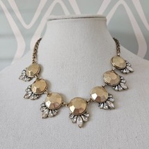 Banana Republic Gold Tone Chain Necklace w Crystal Facets - £17.32 GBP