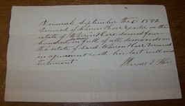 1852 ANTIQUE DENMARK NY HAND WRITTEN RECEIPT EPHEMERA LEGAL DOCUMENT HOR... - £7.92 GBP