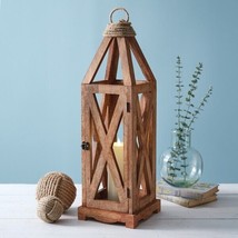 Wooden Criss Cross Lantern - 27 inch - £92.30 GBP