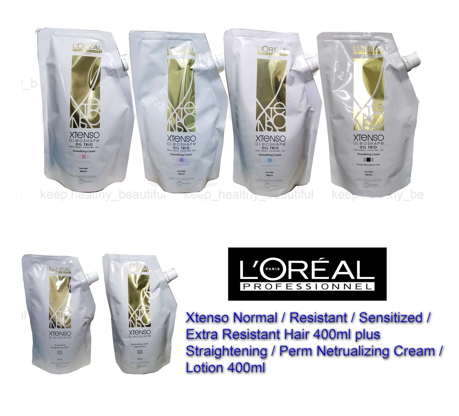 L'Oreal X-tenso Moisturist Hair Straightener 400ml + Neutralising Lotion 400ml - $52.90