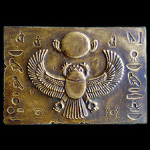 Winged Scarab Ancient Egyptian sculpture Relief plaque Dark Bronze - £19.70 GBP