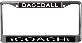 Baseball Coach License Plate Frame (Stainless Steel) - £11.14 GBP