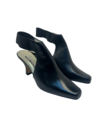 Inez DeLiso Women&#39;s Sling-Back Square Toe Pump Heels Black Leather Size ... - £45.03 GBP