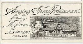 Singing Trees Restaurant Motel Menu Mexican and American Dinners - $7.92