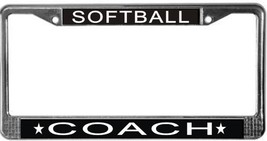Softball Coach License Plate Frame (Stainless Steel) - £11.05 GBP