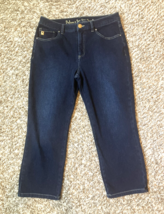 Belle Kim Gravel Jeans Womens 10 Dark Blue Stretch Crop Jeans 30x22 Peda... - £14.59 GBP