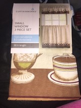 curtainworks small window 3 piece cafe au lait 36 in curtain - $527.69 MXN