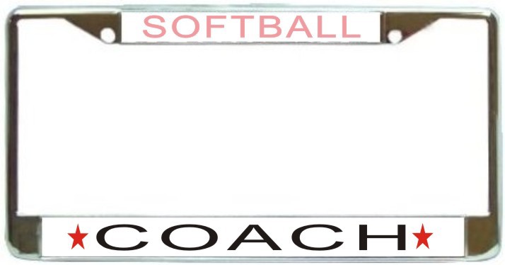 Primary image for Softball Coach License Plate Frame (Stainless Steel)