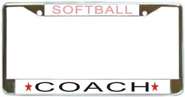 Softball Coach License Plate Frame (Stainless Steel) - £11.14 GBP