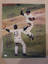 1977 WORLD CHAMPION NEW YORK YANKEES TEAM 22 SIGNED AUTO 16X10 PHOTO PSA... - £316.97 GBP