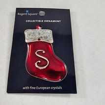 Regent Square S Stocking Collectible Christmas Ornament European Crystals - £8.00 GBP