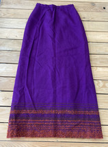 Vintage Arola Finland Women’s Wool Long Skirt Size XS In purple red H4 - $43.66