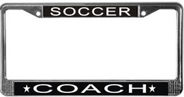 Soccer Coach License Plate Frame (Stainless Steel) - £11.18 GBP