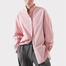 NWT COS Ruffle-detail Oversized Shirt In Pink Size 14 Lagenlook Spring R... - $72.57