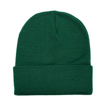 Unisex Plain Warm Knit Beanie Hat Cuff Skull Ski Cap Hunter green 1pcs - $9.99