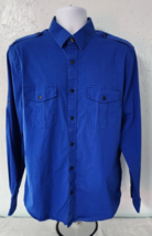 Express Mk2 Men&#39;s Fitted Shirt Electric Blue Fitted XL 17-17.5 Long Sleeve - £11.73 GBP