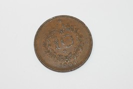 Azores (Portugal) 1901 Charles Copper 10 Réis Coin - $26.45