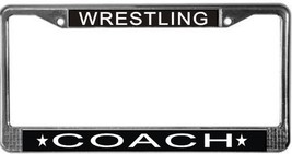 Wrestling Coach License Plate Frame (Stainless Steel) - £10.99 GBP