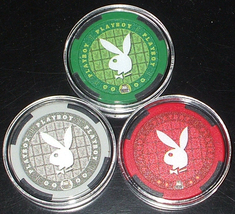 (1) Playboy Bunny Poker Chip Golf Ball Marker Sample Set - 3 Chips - £15.64 GBP