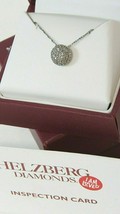 HDS 1/4 CTW Diamond Pave Cluster Circle Pendant Silver Necklace - £119.22 GBP