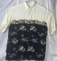 XL Vtg 80s Mens Pierre Cardin 100% Rayon Hawaiian Shirt Aloha Korea Border Print - £14.46 GBP