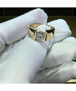 1 CT Solitaire Tension Set Round Cut CZ Diamond Ring, Men&#39;s Wear Wedding... - £127.17 GBP