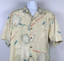 Tommy Bahama Hawaiian Shirt Aloha Relax Mens Large Silk Palm Trees Paradise - $36.14