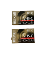 Maxwell VHS-C TC-30 HGX-Gold Premium High Grade Video Tapes 2 New Sealed - $31.47 CAD