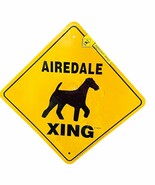 Airedale Xing Yellow Warning Sign Farm Decor New - $19.74 CAD