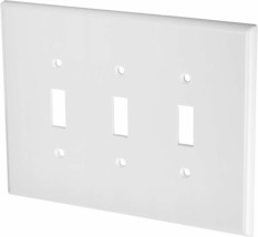 Leviton 3 Gang Toggle Device Switch Wall Plate Oversize Thermoset White Mount - $26.94