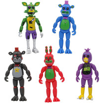 Kids Gift 5Pcs FNAF Five Nights at Freddy&#39;s Collect Black Light Action Figure - £14.38 GBP