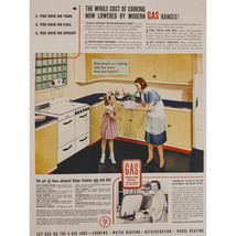 1940 Vintage American Gas Association Print Ad Retro Kitchen Appliances Decor - $14.84