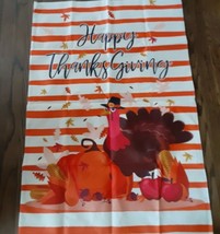 Happy Thanksgiving  Flag Turkey Pumpkins 28&quot; x 40&quot; new - $7.92
