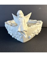 RETIRED Bisque Porcelain PARTYLITE Enchantment Fairy Pillar Candle Holder - $19.22 CAD
