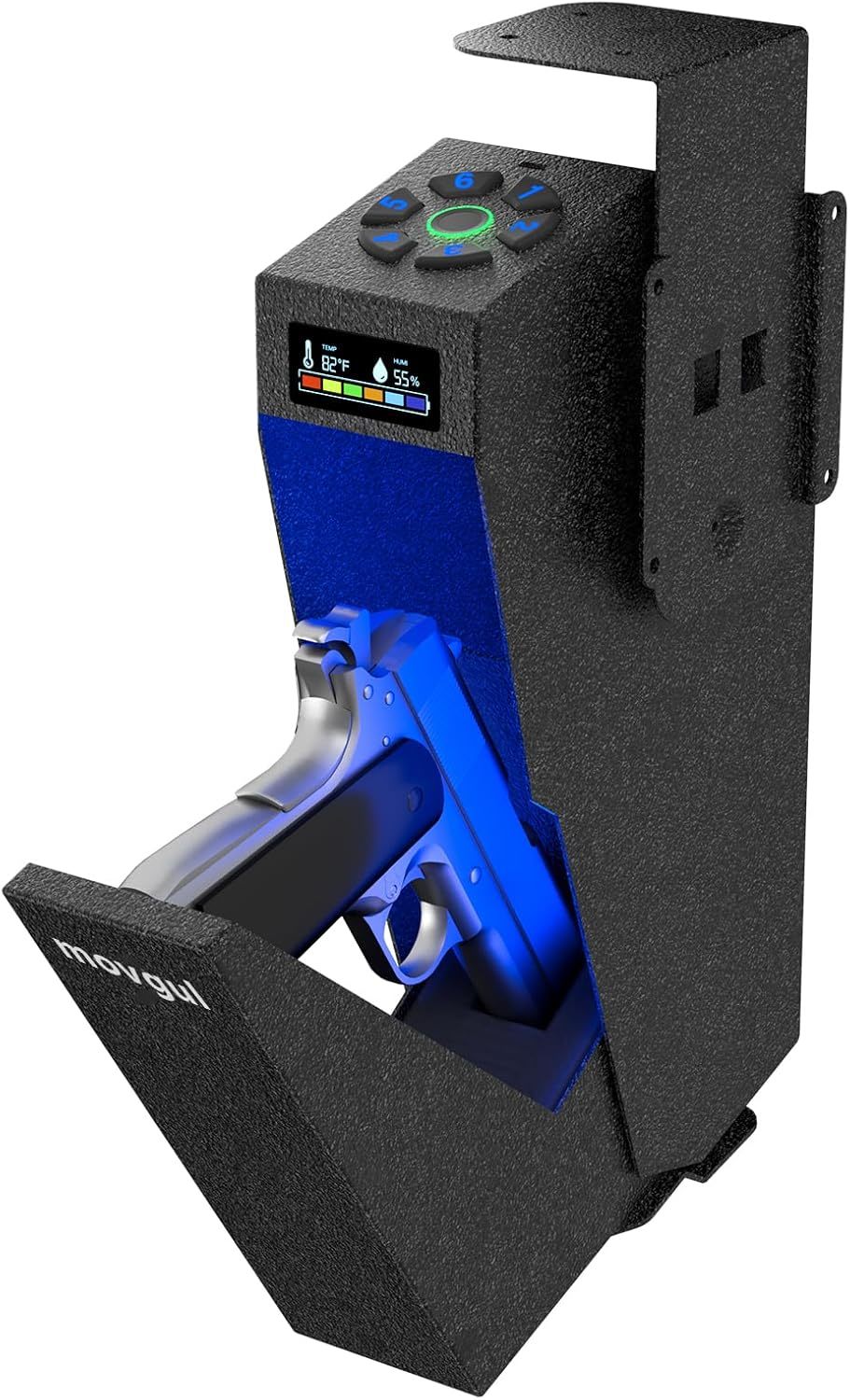 Gun Safe, Biometric Drop Down Bedside Gun Safe Quick Access Handgun, Nig... - $129.94