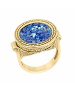 14K Gold Unisex Ancient Roman Glass ring - £489.11 GBP