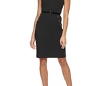 Tommy Hilfiger Belted Sheath Dress Black Womens Size 10 Sophisticated Sexy - £26.08 GBP