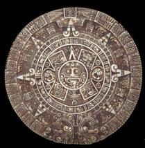 Aztec Maya Mayan Calender Sculpture Relief 13&quot; Replica Reproduction - £38.72 GBP