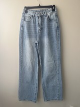 Shein Baggy Wide Leg Women&#39;s Size Small Light Wash Blue Denim Jeans - $17.81
