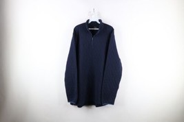 New J Crew Knit Goods Mens 2XL XXL Quilted Half Zip Pullover Sweatshirt Blue - £50.36 GBP