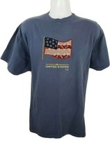 Vintage 90s Maze USA Embroidered Flag Blue T-shirt 1993 Size XL - £17.90 GBP