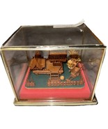 VINTAGE Handmade Teak Wood Thailand House Glass Metal Shadowbox Diorama ... - €25,83 EUR