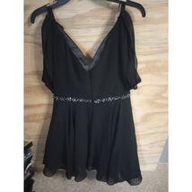 Prom/Formal Dress Black Bedazzled Waist Vneck Large Ed Young - $15.75